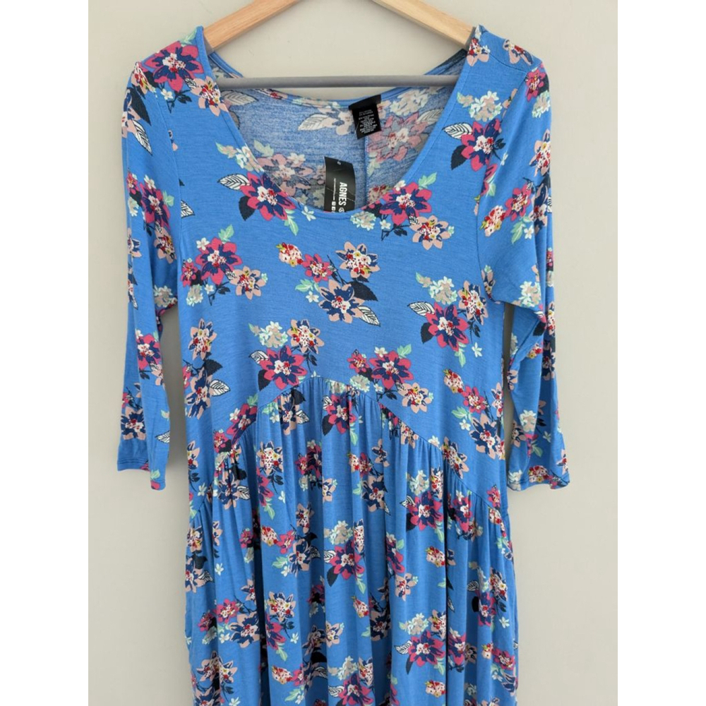 NWT Agnes & Dora Jersey Knit Stretchy Boho Floral Casual Dress Size XS - Picture 4 of 7